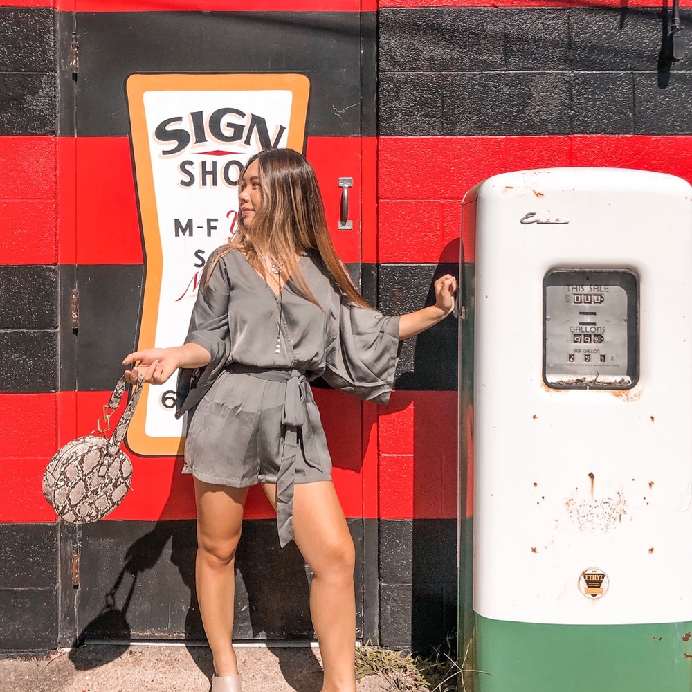 Lulus - Ain't It Grand Olive Green Romper